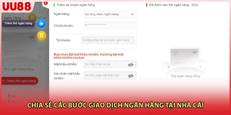 Chia sẻ các bước giao dịch ngân hàng tại nhà cái